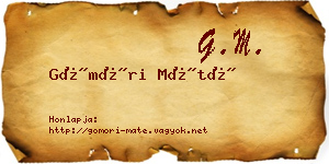 Gömöri Máté névjegykártya